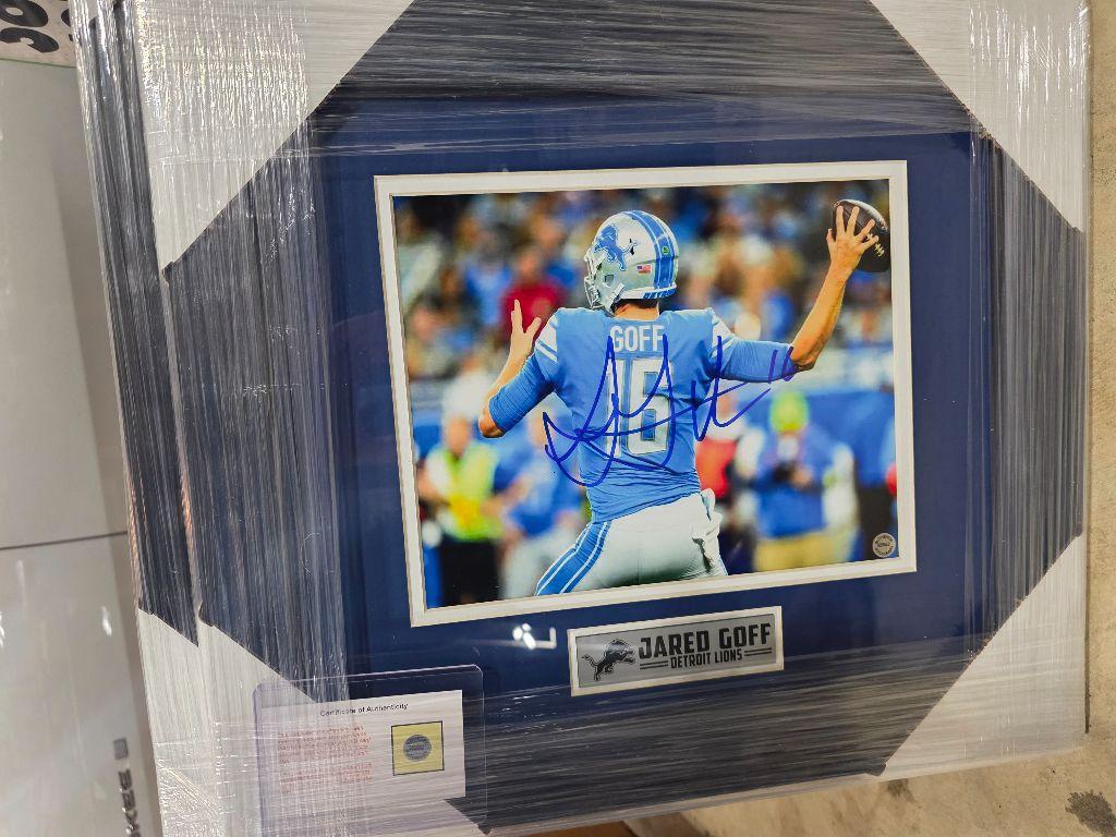 Detroit Lions Jared Goff Signed and Framed Photo