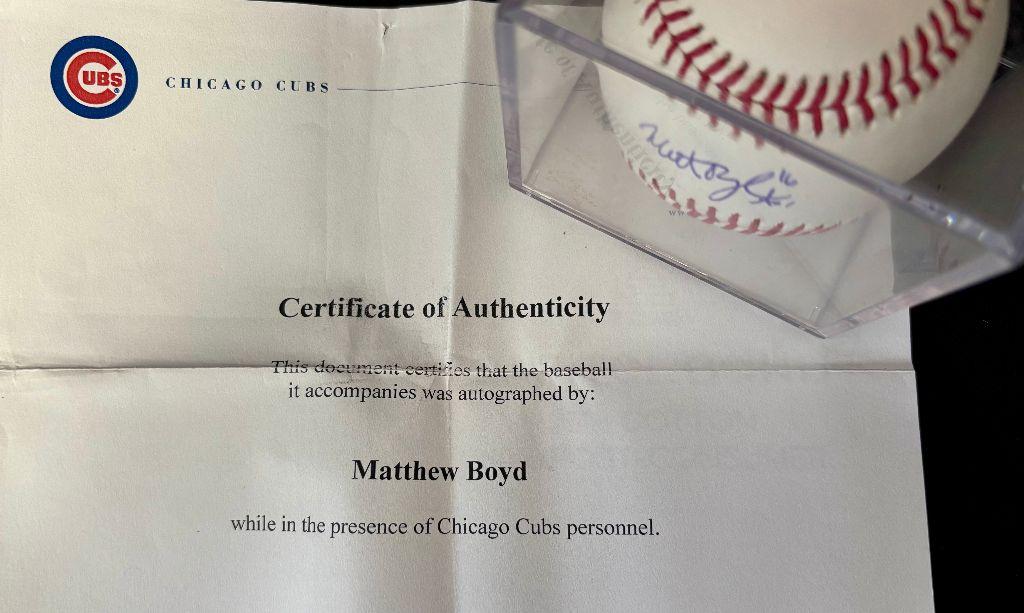 Certified Authentic Matthew Boyd Signed Baseball