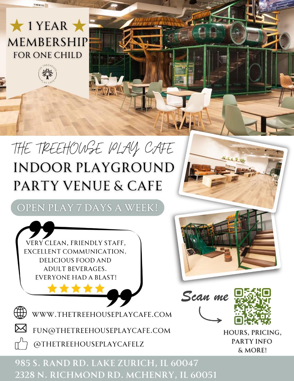 1 year membership to Treehouse Pay Cafe