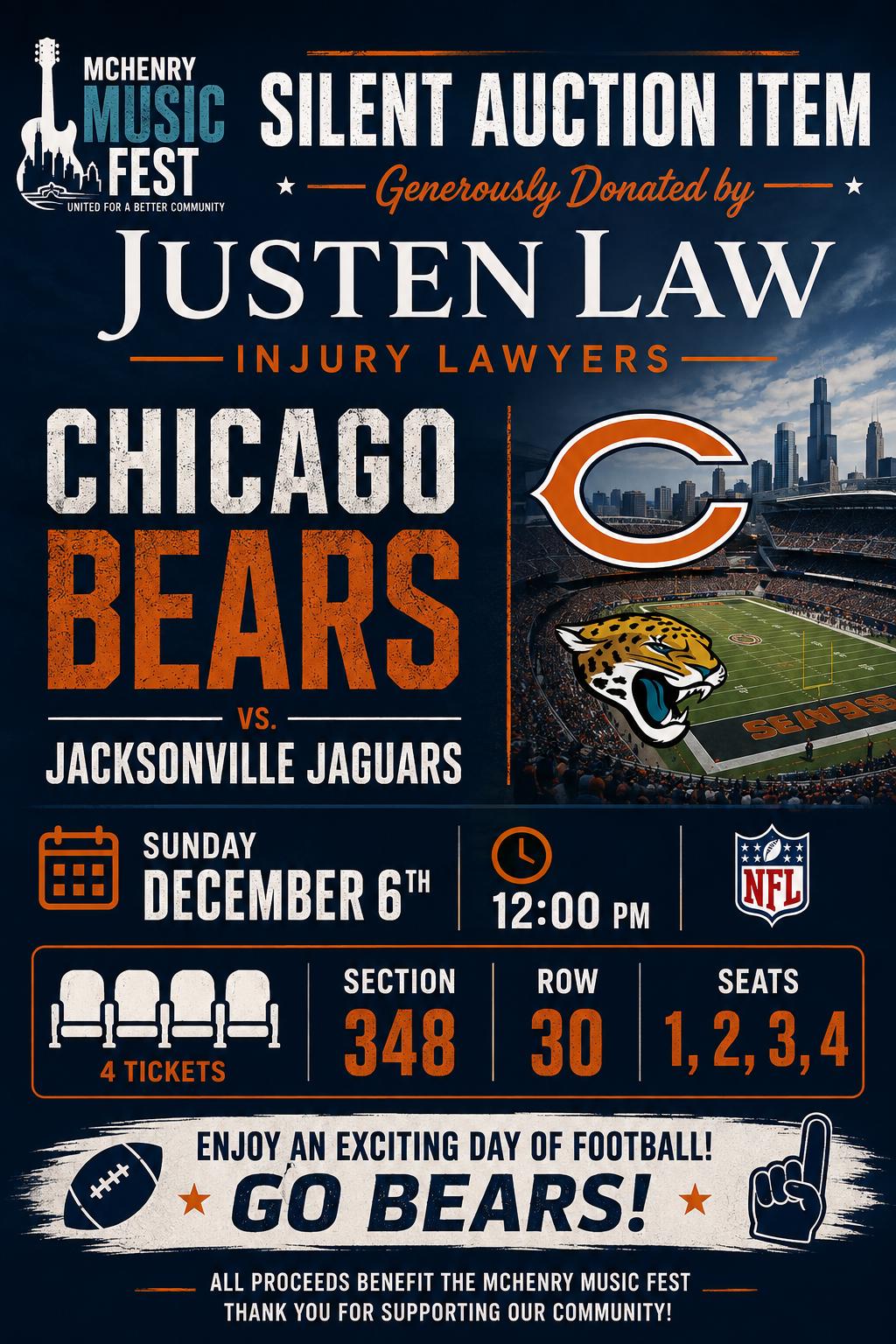 4 Pack Chicago Bears Tickets