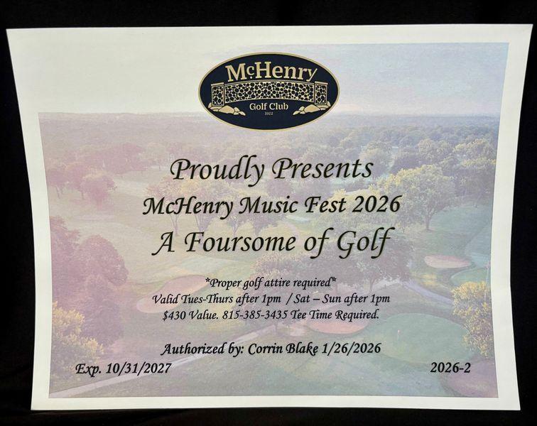 Tee Time for four at the McHenry Golf Club