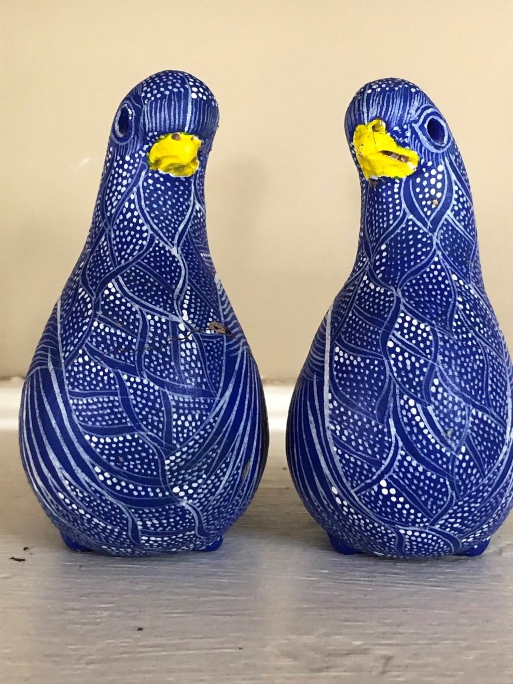 Pair of Beautiful Ceramic Birds from Chiapas, Mexico