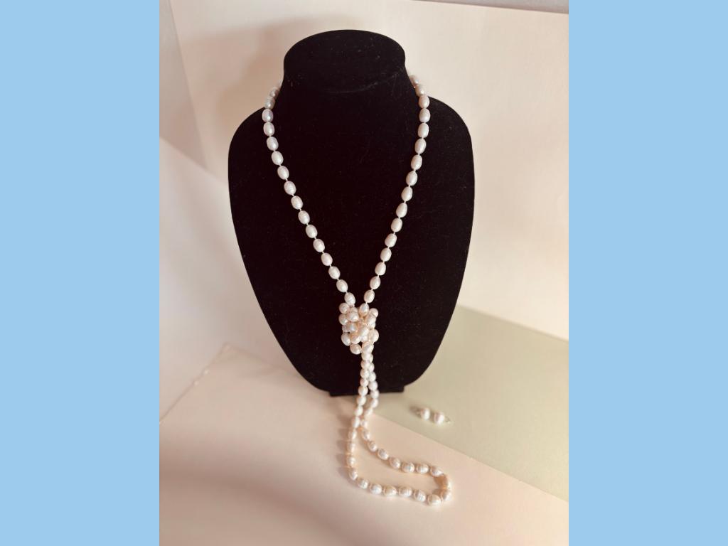 ''Grand Opera'' Pearl Necklace with Matching Earring...