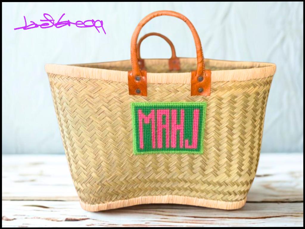 Mahjong Needlepoint Tote Bag from Janet Gregg