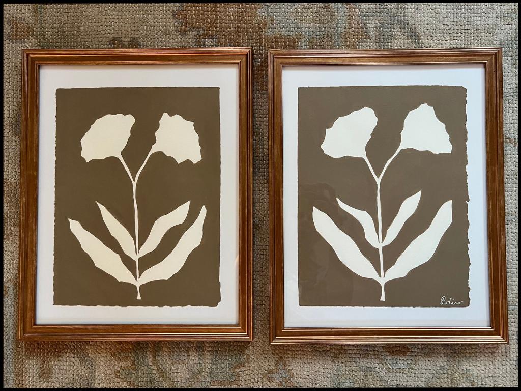 Chocolate Floral Pair from Polino Palmer Art