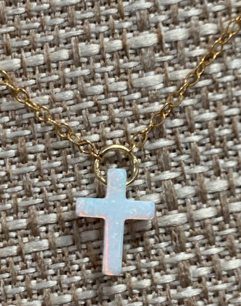Village Beads - Opal Cross