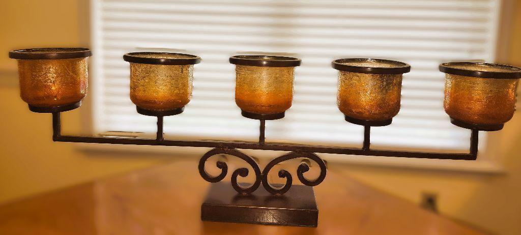 Rustic Artisan Glass Candelabra - Donated by Bob Ker...