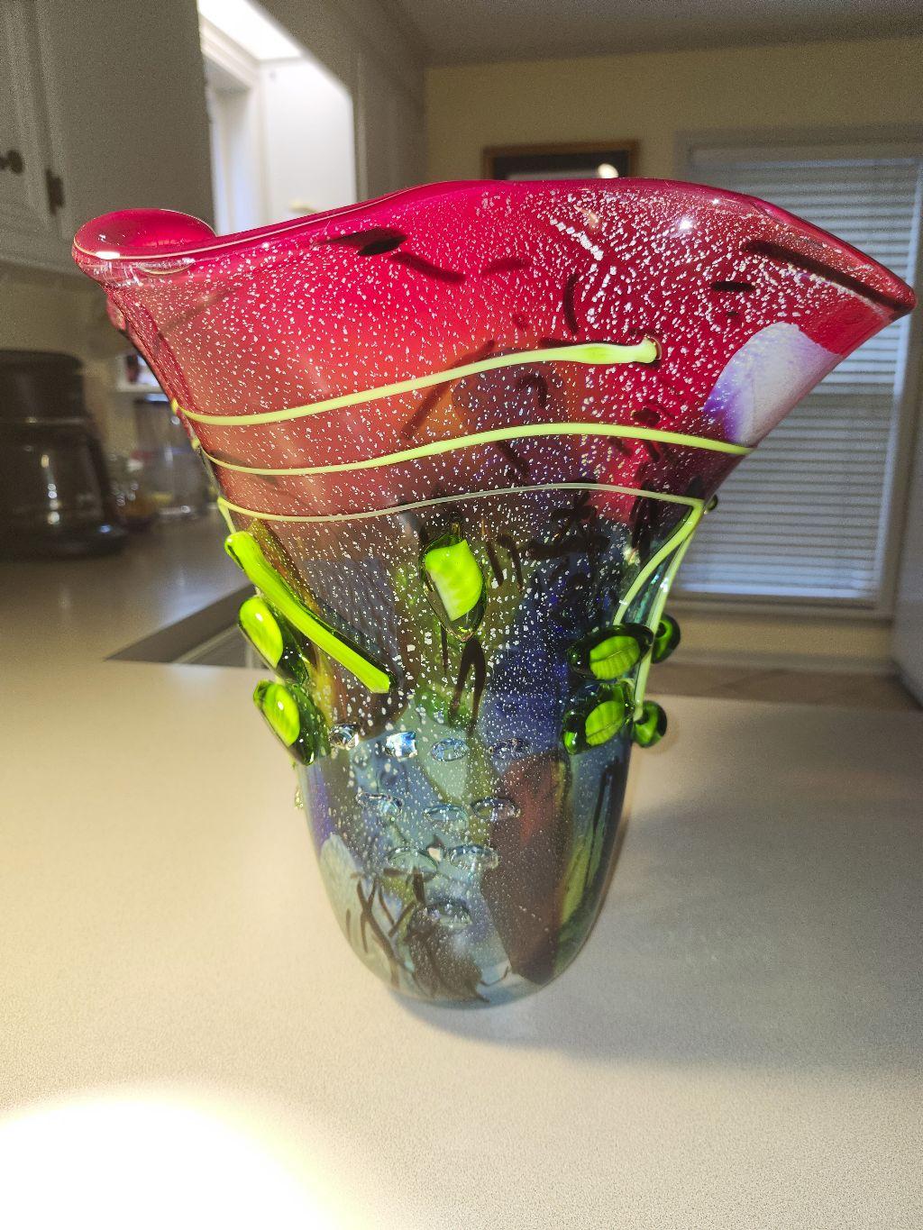 Hand Blown Art Glass Vase - Donated by Bob Kersh