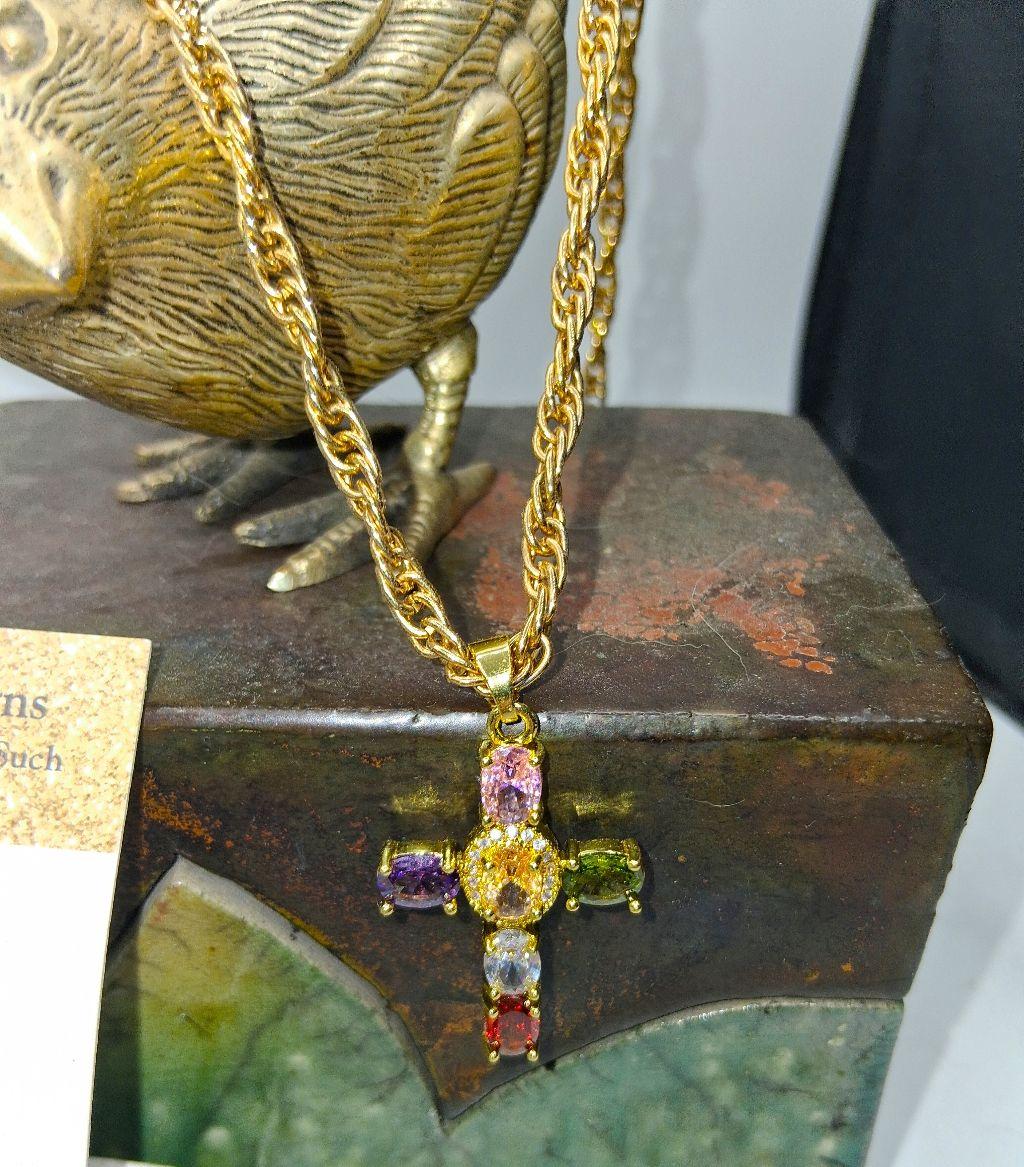 Multicolored Crystal Cross - Ms. Betty's Baubles and...