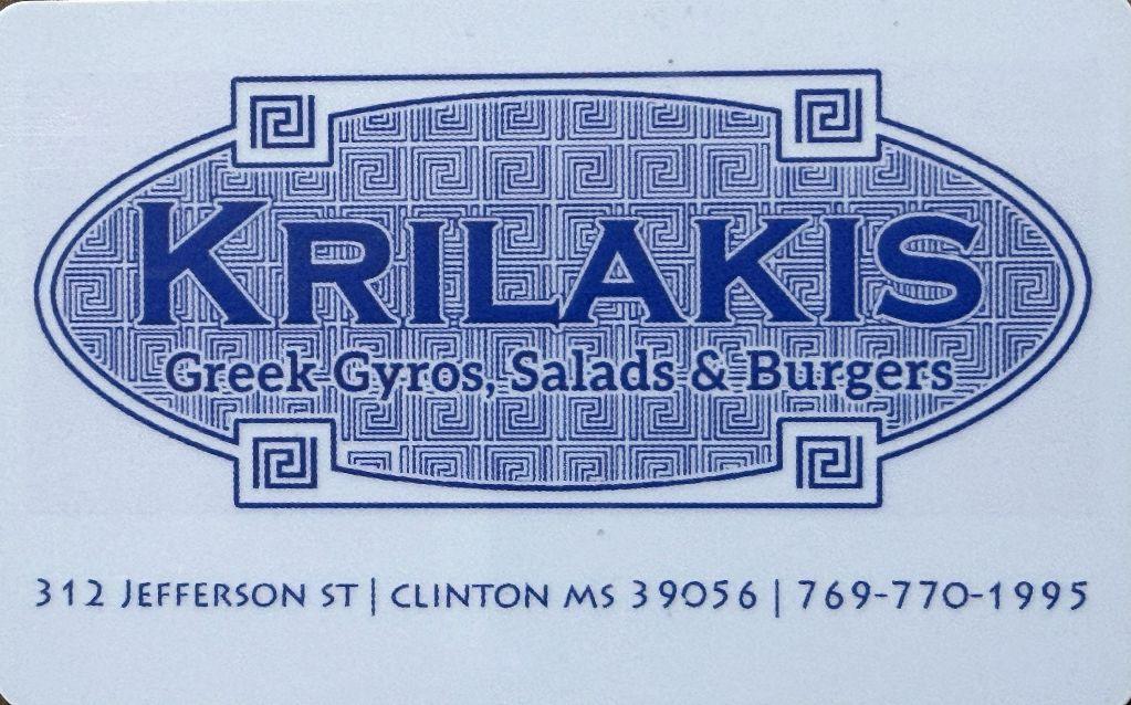 Krilakis Restaurant Clinton - Gift Certificate