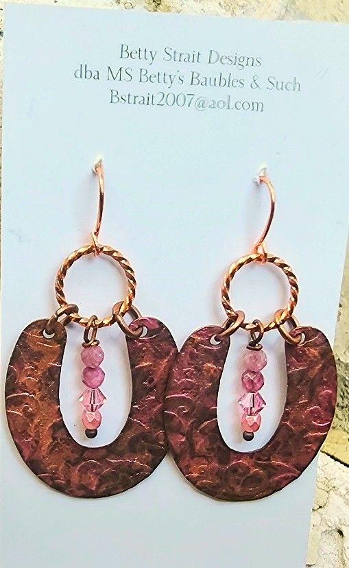 Hammered Copper With Patina and Dangles Earrings by ...