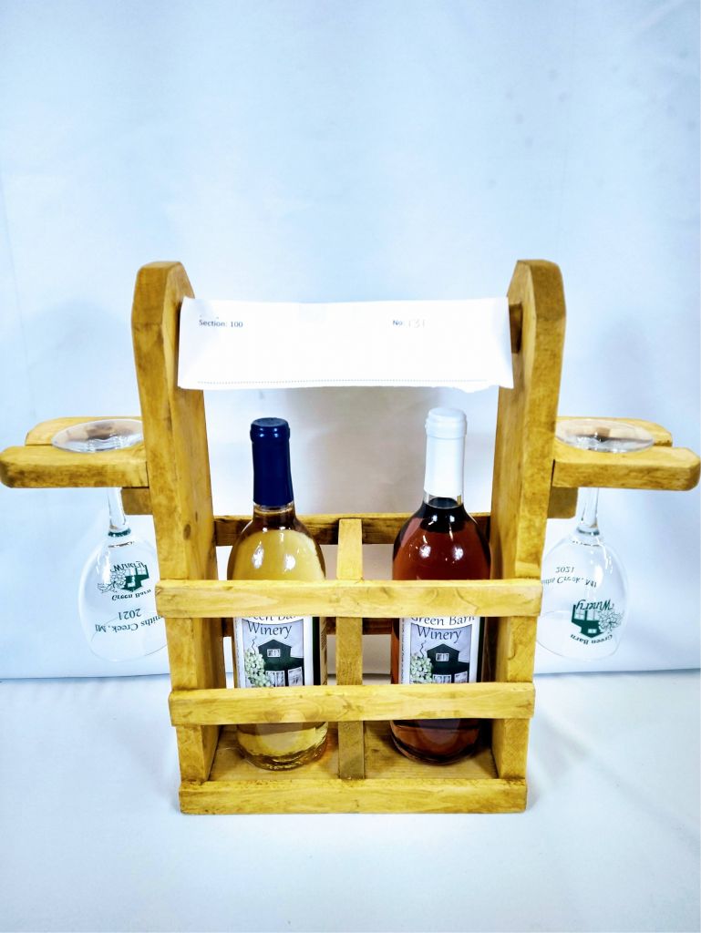 Light Wood Wine Rack & Wine