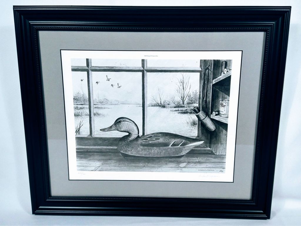Framed Ducks Unlimited Decoy Print Signed/Numbered