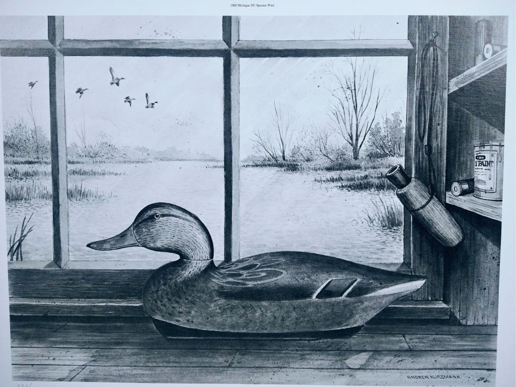 Ducks Unlimited Black & White Decoy Print