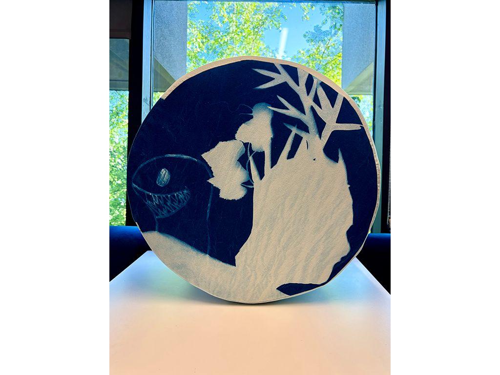 First Exposures 2025/2026 - Cyanotype Pouf (#1)