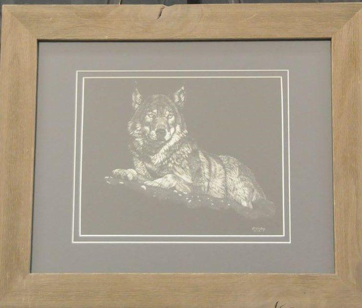 Judy Fairley ''Wolf Hideaway'' (Scratch Art)
