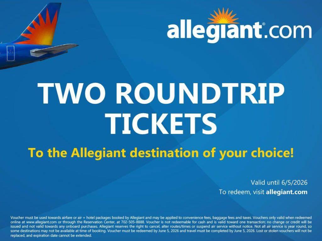 Allegiant Airline Ticket Vouchers
