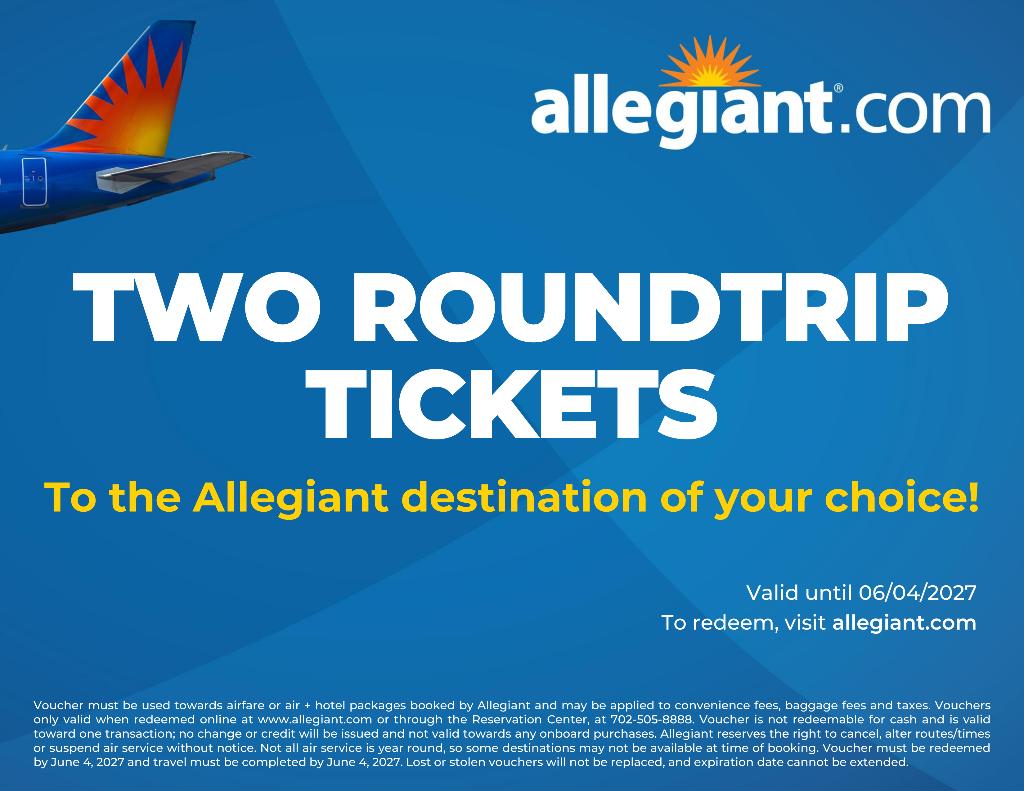 Allegiant Airline Ticket Vouchers