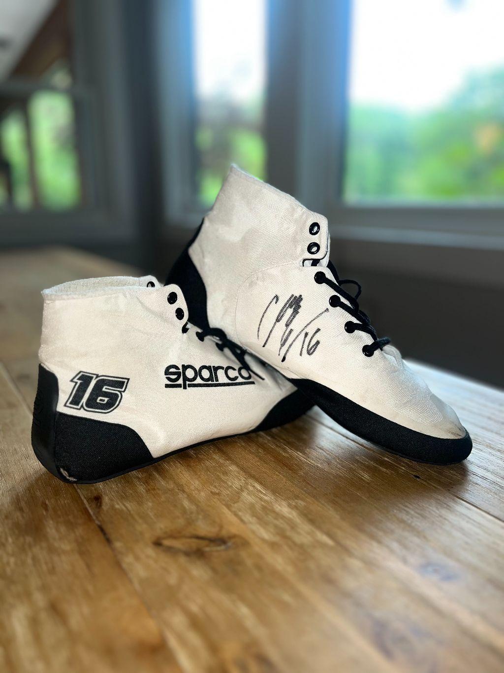 Autographed Christian Eckes Custom Race-Worn Shoes