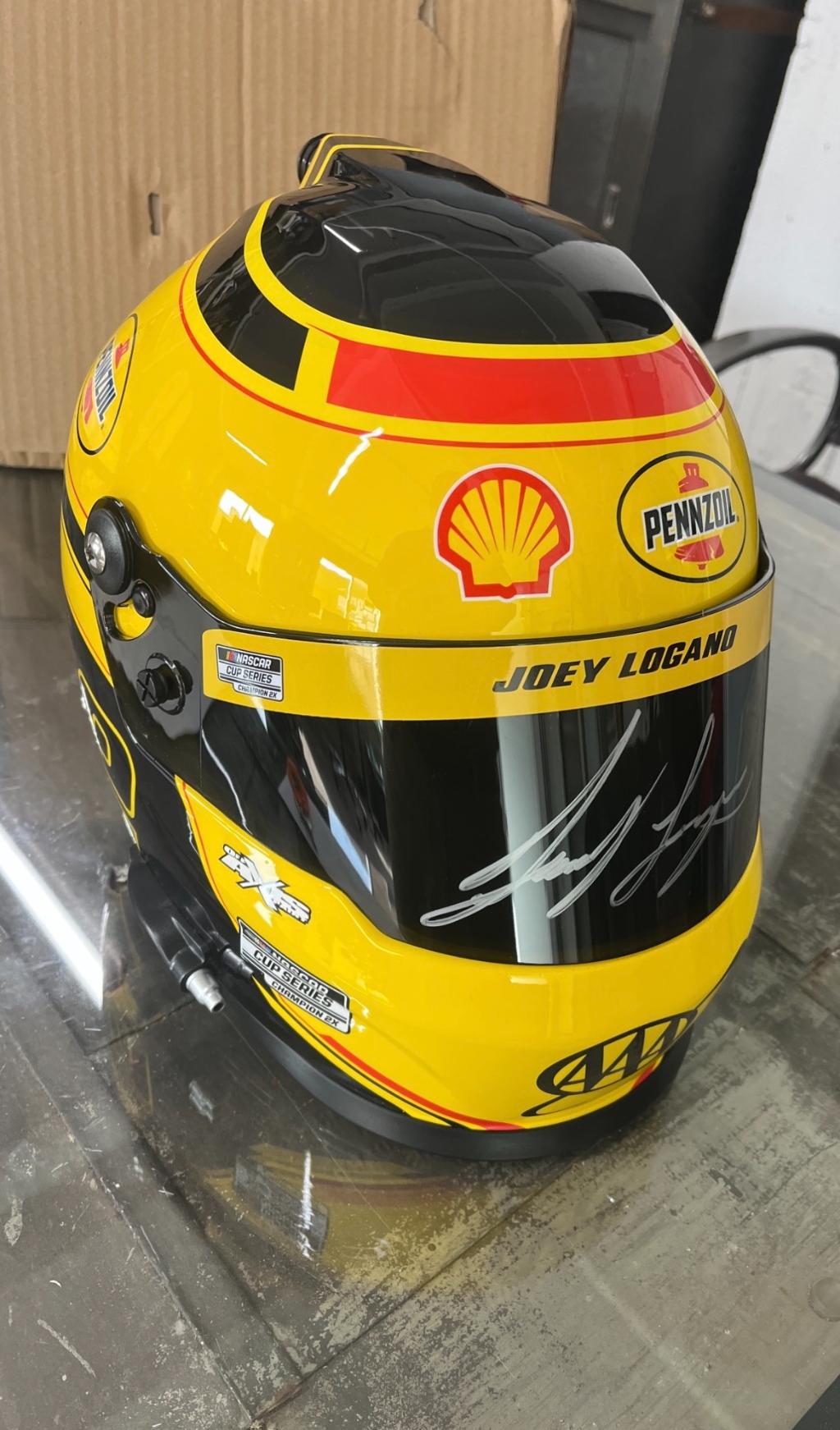 Autographed Full-Size Joey Logano Replica Helmet
