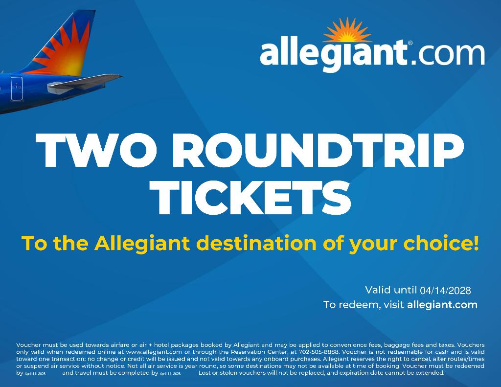 Allegiant Airline Ticket Vouchers
