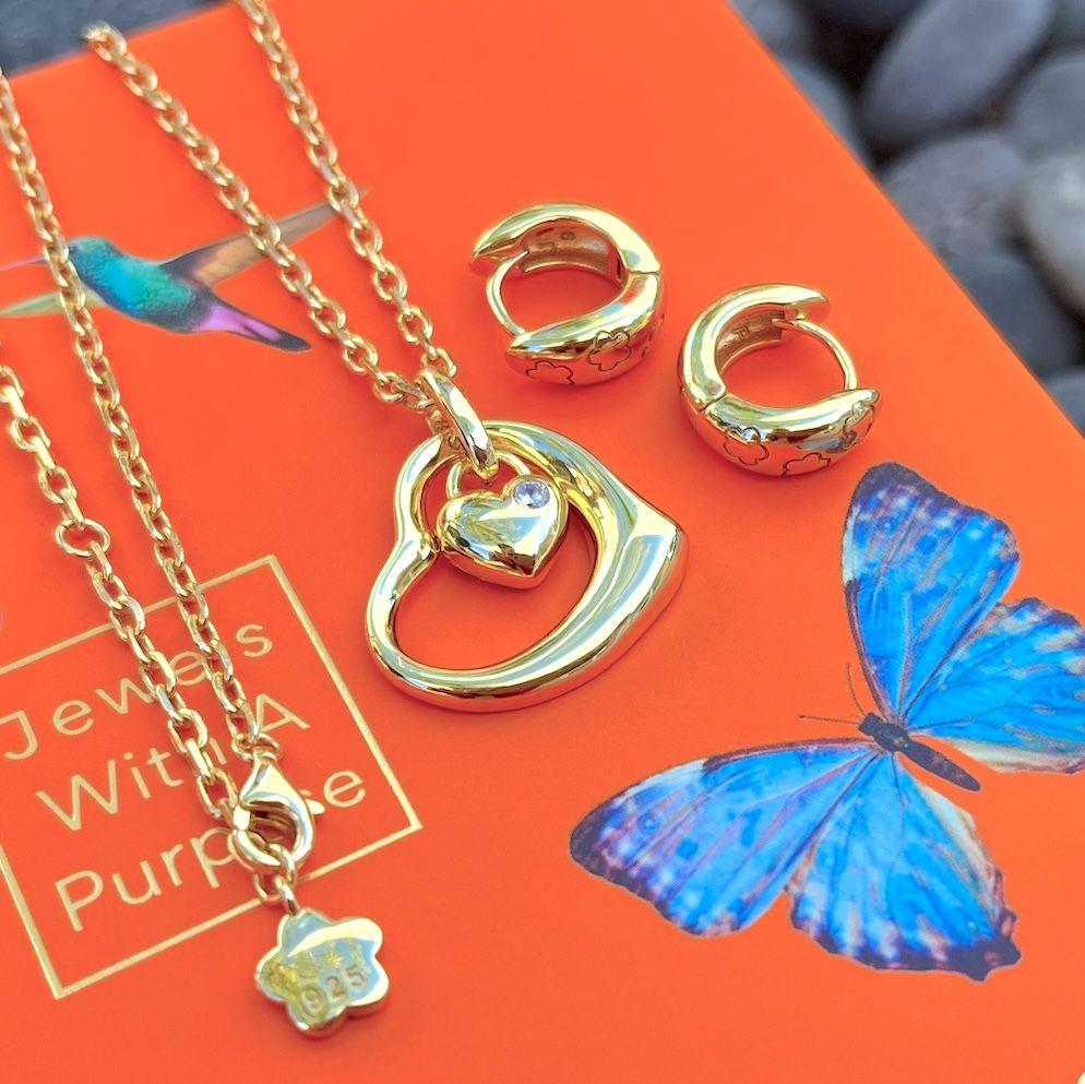 Hearts in Harmony Necklace & Earrings in Yellow ...