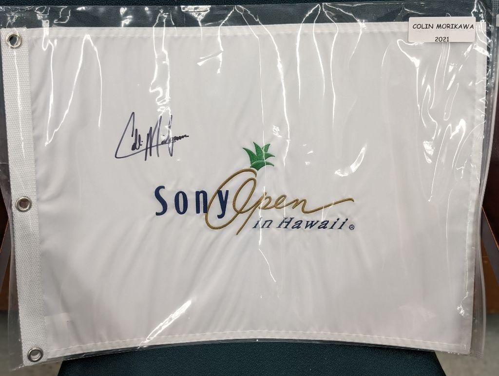 2021 Sony Open Pin Flag, autographed by PGA Tour Pro...
