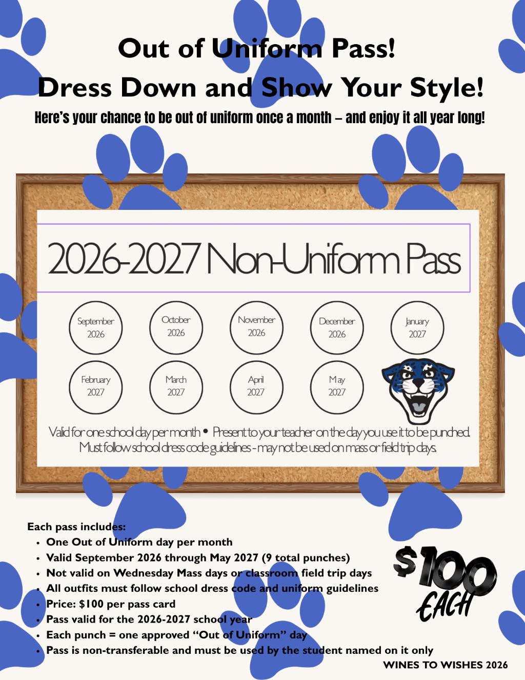 2026–2027 Non-Uniform Pass  - Monthly - one pe...