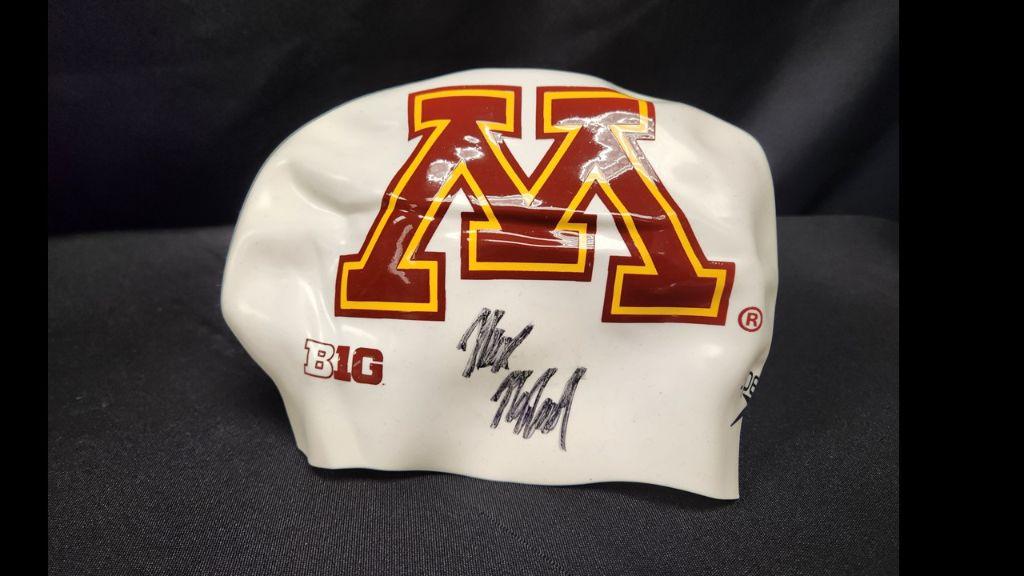 Signed Max McHugh  University of Minnesota Swim Cap
