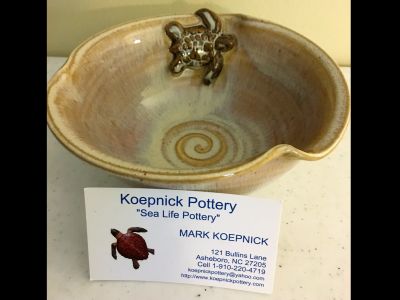 Koepnick Pottery Bowl with Turtle