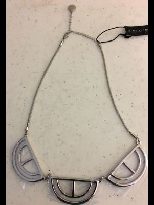 White House Black Market Silver Statement Necklace