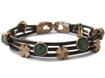 Lucky Brand Green Leather Bracelet.