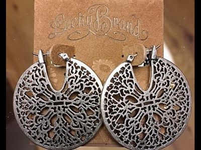 Lucky Brand Silver-Tone Openwork Earrings.
