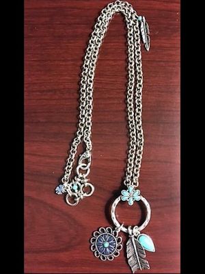 Lucky Brand Silver-Tone and Turquoise Necklace
