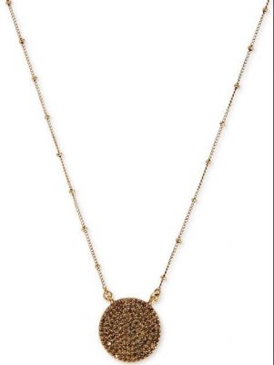 Lucky Brand Metallic Necklace, Gold-tone Pave Crystal Necklace