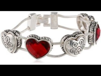 Napier Sliding Hearts SIlver Tone Bracelet