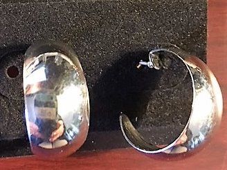 Lucky Brand Silver-Tone Basic C Hoop Earrings