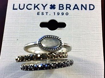 Lucky Brand Two-Tone Organic Stone 3 Stack Ring.