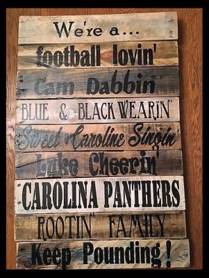 Custom-made Carolina Panthers memorabilia by Jane Boyle-Box.