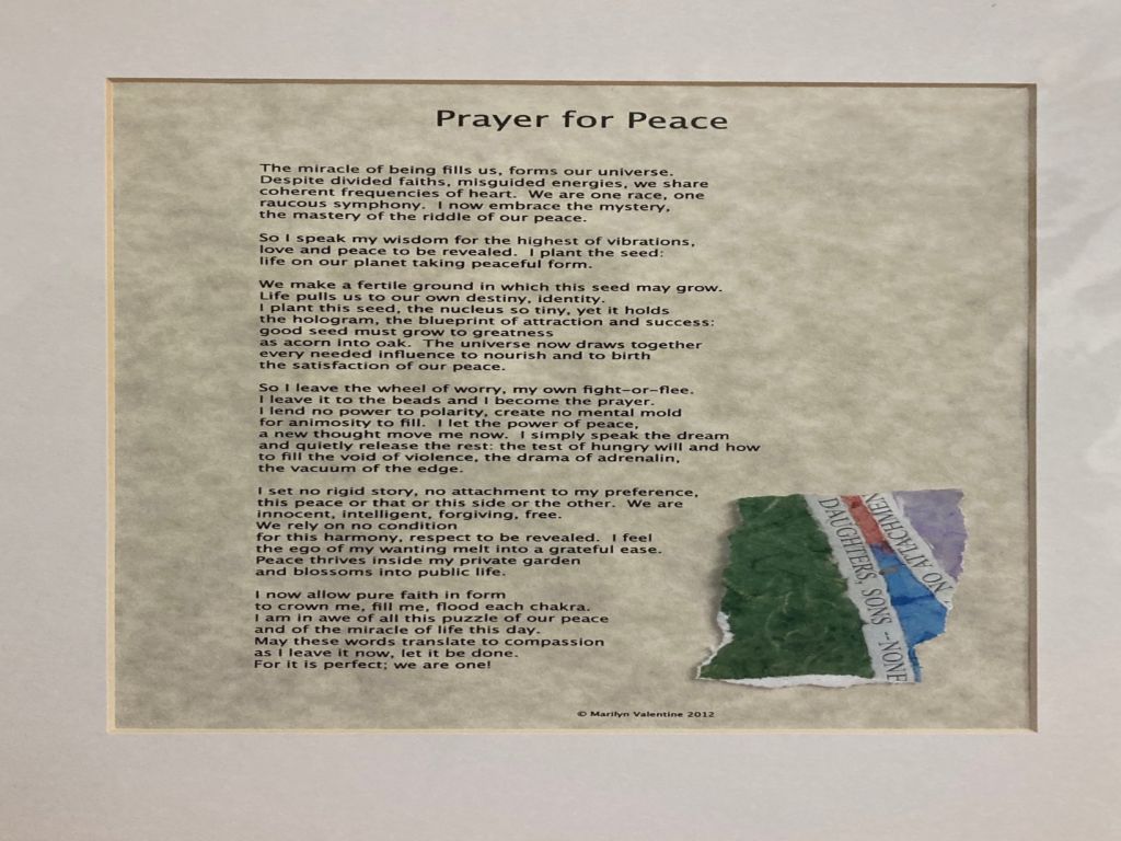 RAFFLE: Prayer for Peace by Marilyn Valentine