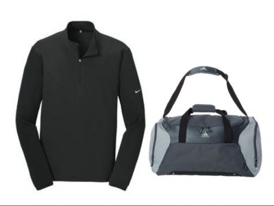 Nike Golf Dri-FIT Jacket and Adidas Duffel Bag