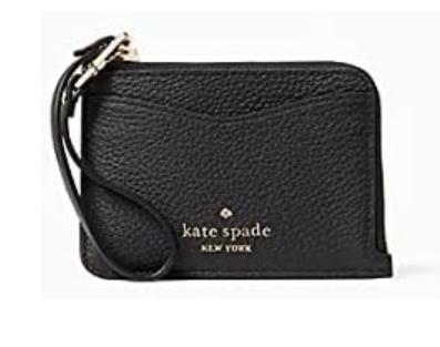 Kate Spade Leila Small Cardholder Wristlet Pebbled Leather Black