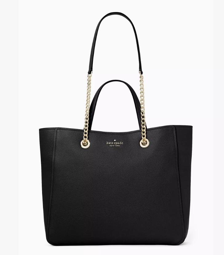 Kate Spade Infinite Large Triple Compartment Tote Pebbled Leather Black