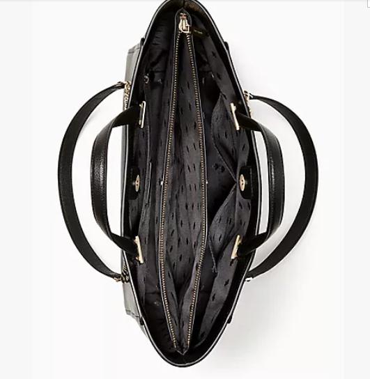 Kate Spade Infinite Large Triple Compartment Tote Pebbled Leather Black