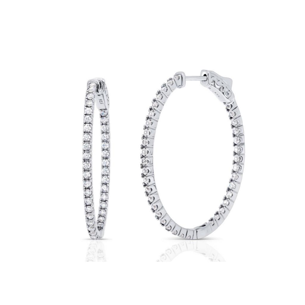 DAZZLE ALL DAY 1.5'' Hoops in White Gold