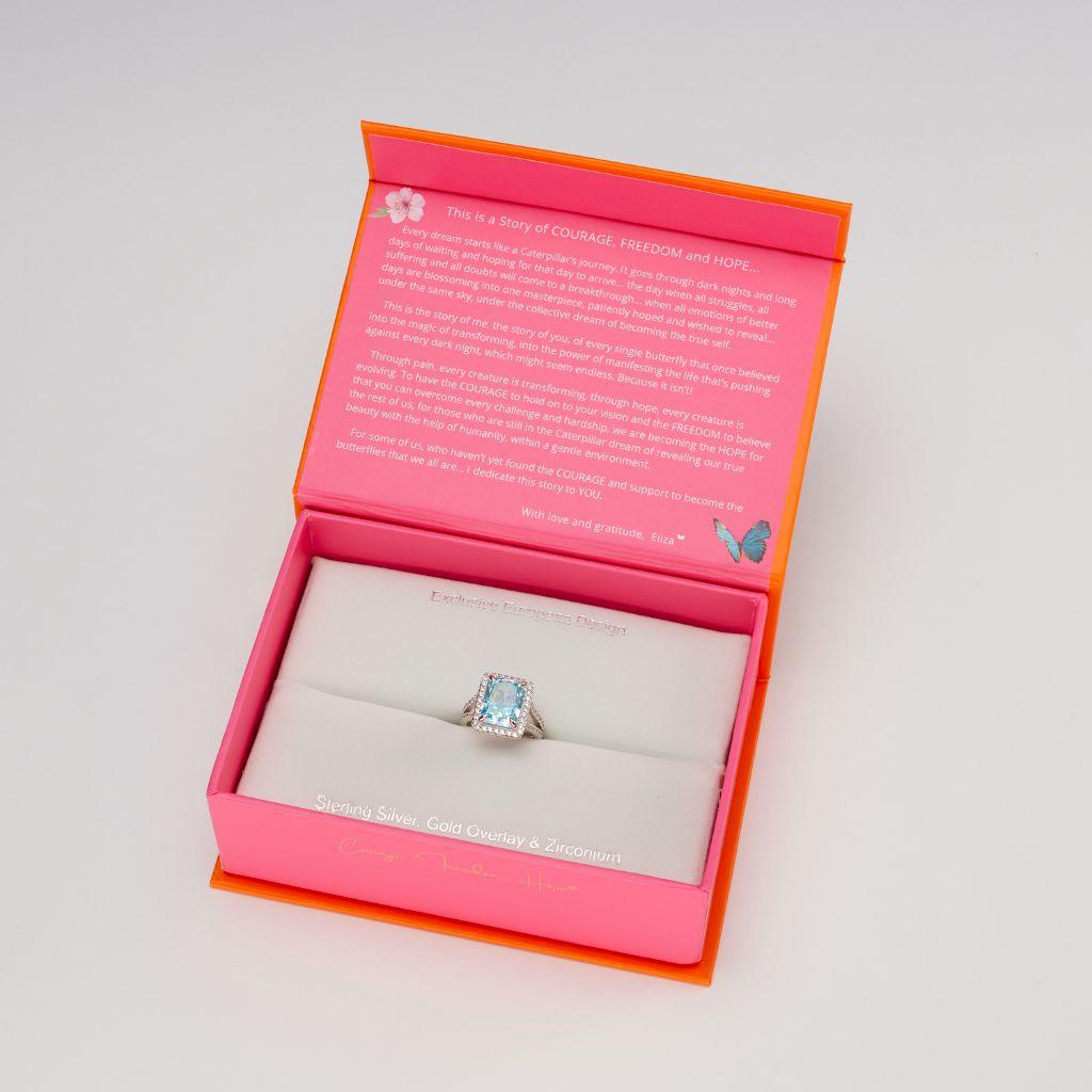 STRIKING AQUAMARINE Cocktail Ring size 7