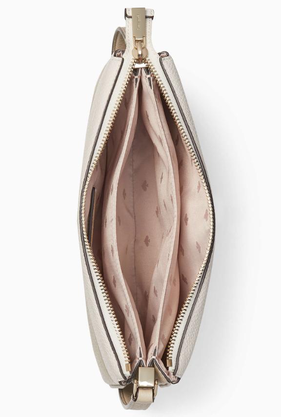 Kate Spade Leila Triple Gusset Crossbody Colorblock Pebbled Light Sand