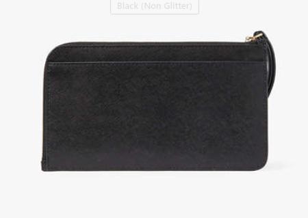 Kate Spade Lucy Medium L-Zip Wristlet Pebbled Leather Black