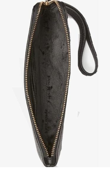 Kate Spade Lucy Medium L-Zip Wristlet Pebbled Leather Black