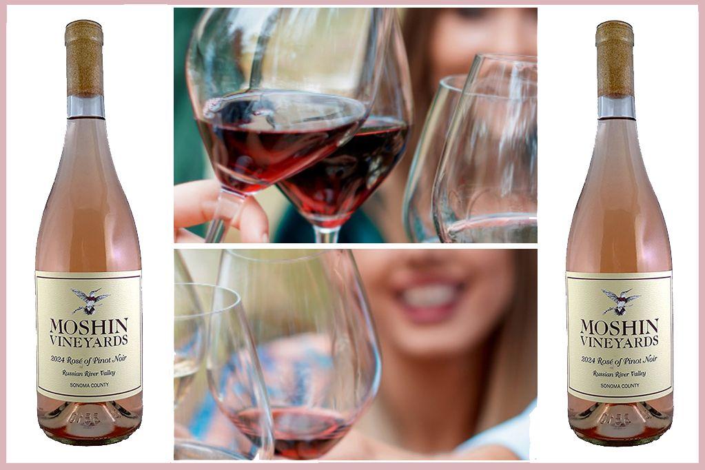 Two bottles of Moshin Vineyards 2024 Rose' of Pinot ...